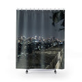 Shower Curtain - Twilight Urban Skyline Ledge | Echovira...