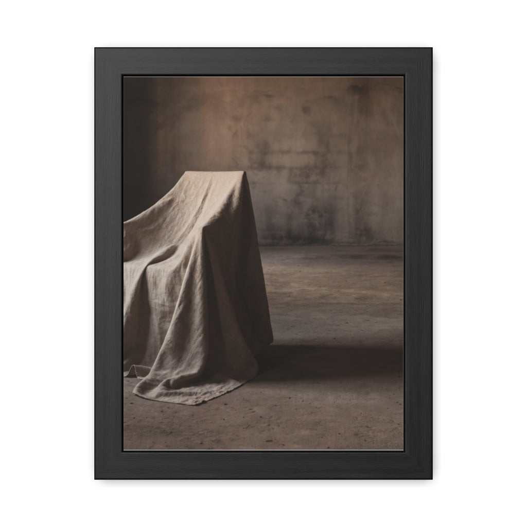 Framed Poster - Draped Minimalist Form — Portrait