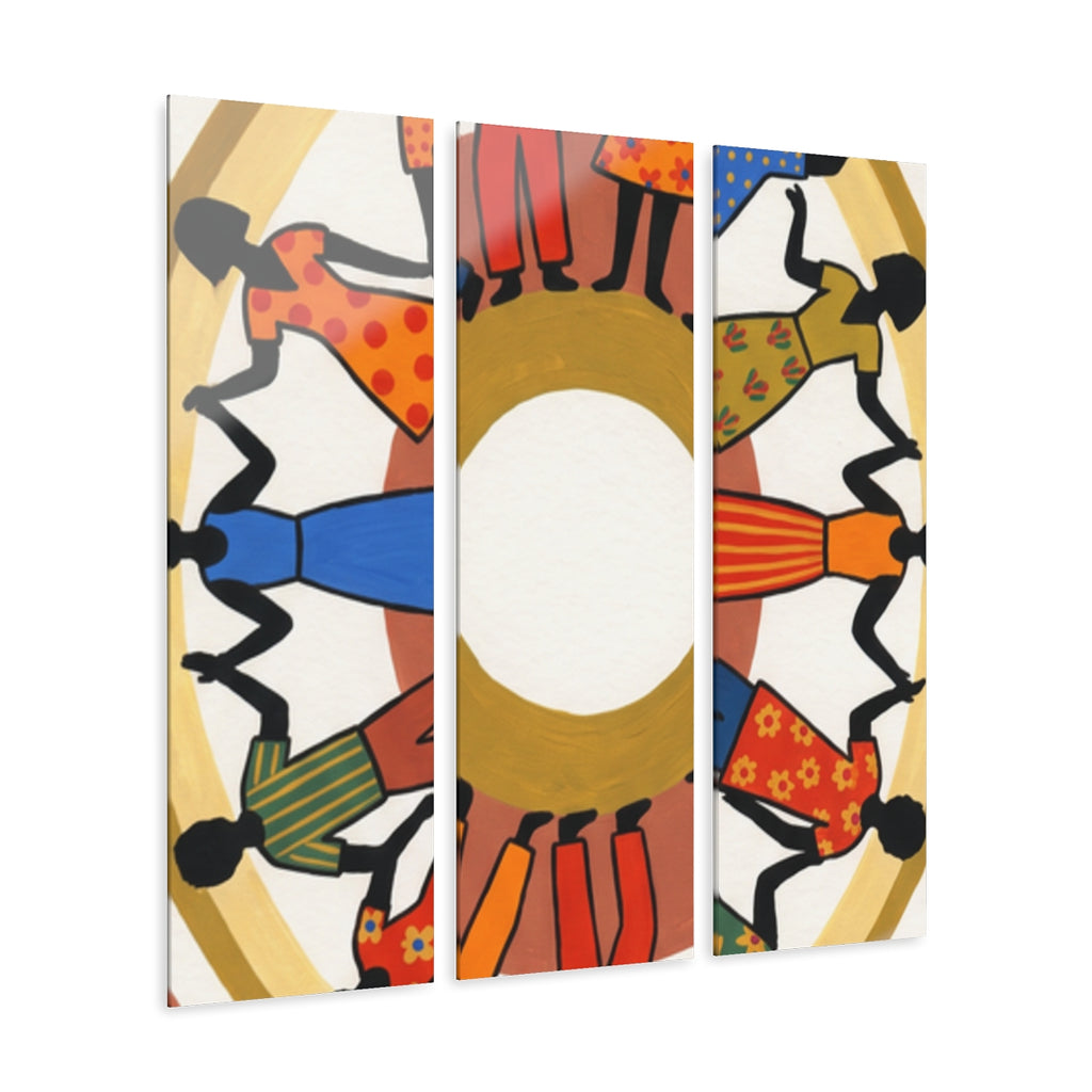 Acrylic Prints Triptych - Unity Mandala Folk Art | Echovira...