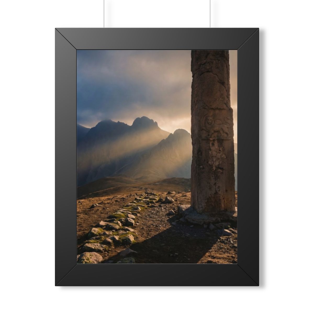 Framed Vertical Poster - Mystic Monolith Ancient Persian......
