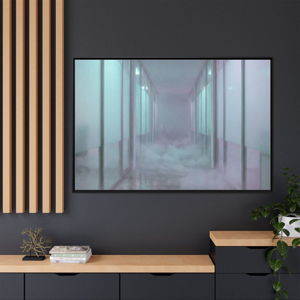 Matte Canvas, Framed - Liminal Corridor Fog Art Print —... |...