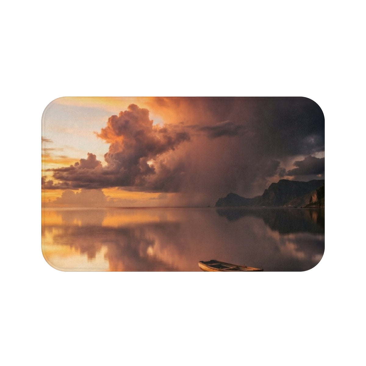 Bath Mat - Golden Hour Sunset Reflection | Echovira Gallery