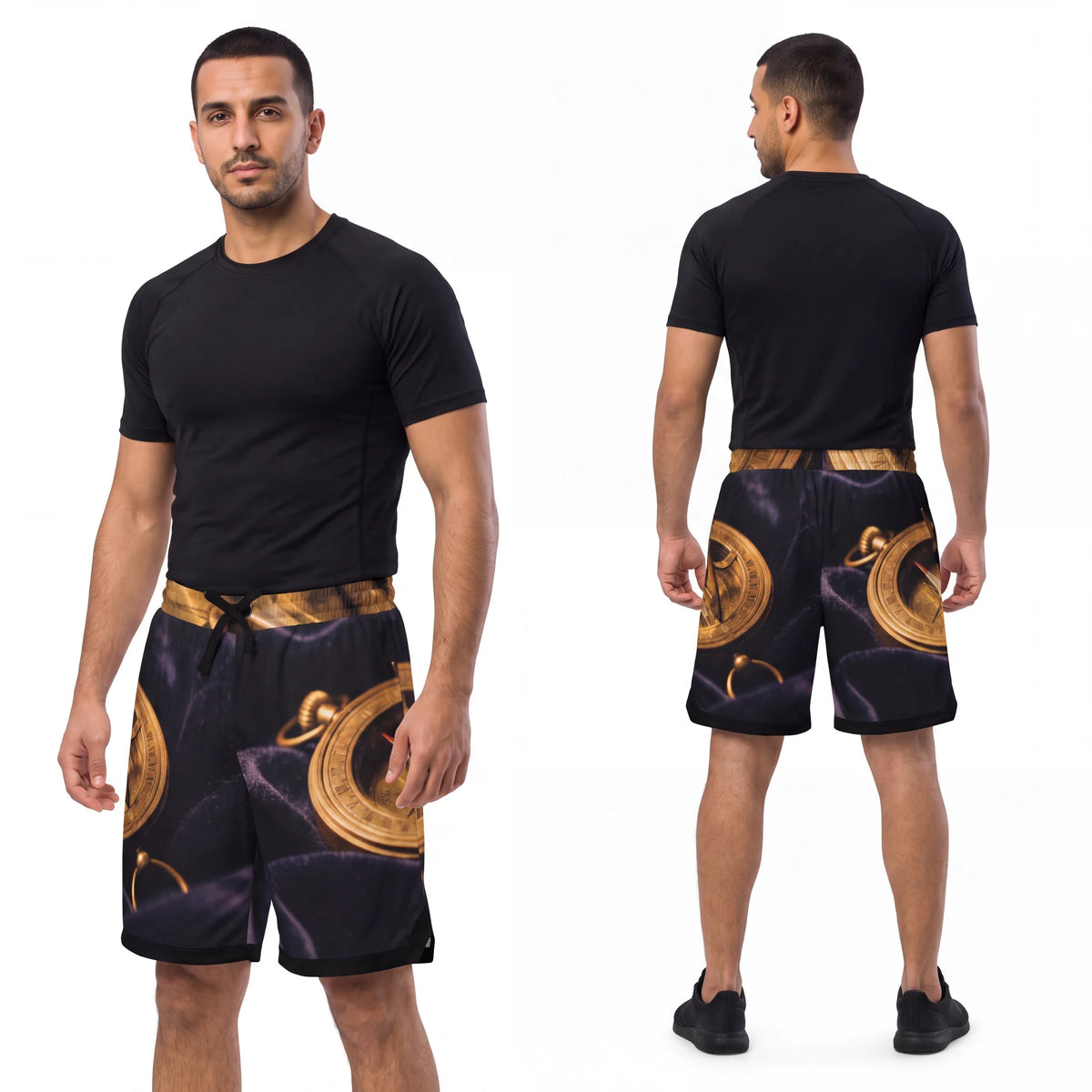 Men's Basketball Rib Shorts Sundial Compass Art