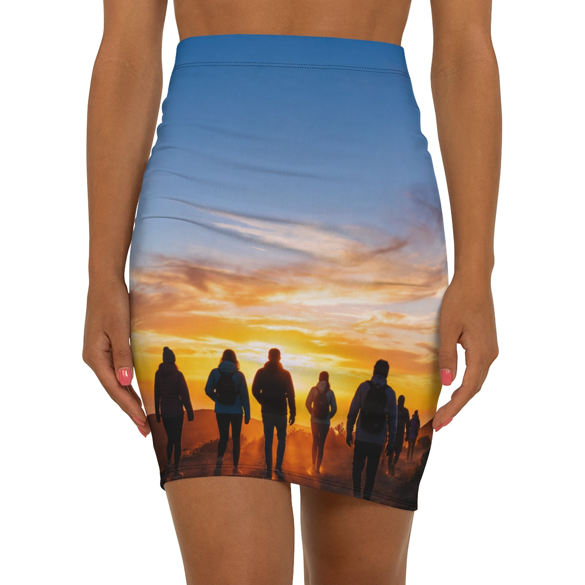 Women's Pencil Skirt - Golden Hiker Dawn