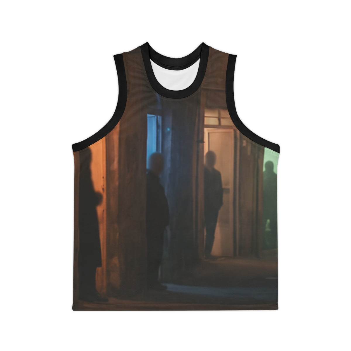 Unisex Basketball Jersey - Shadowed Alleyway Mystery Art......