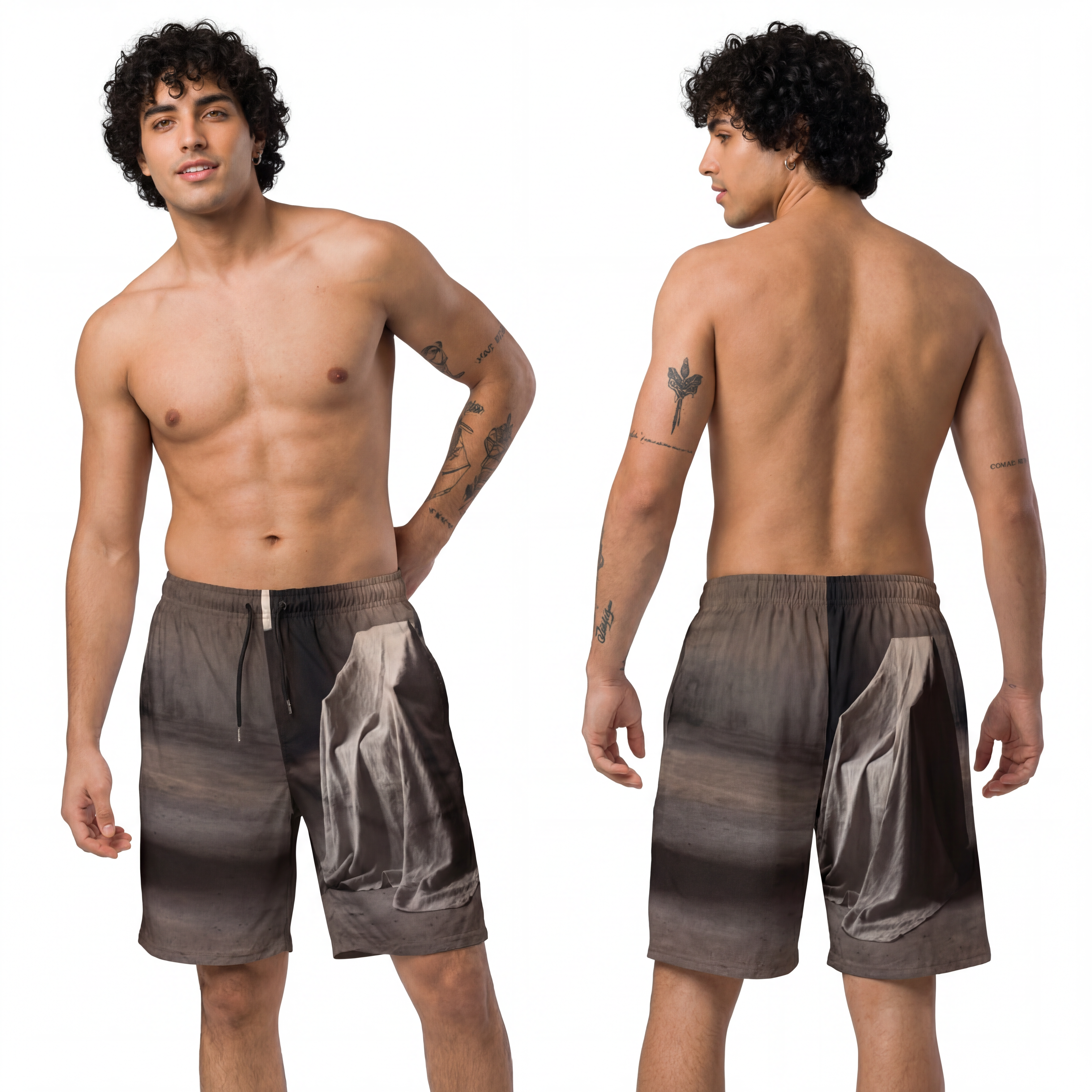 Men's Sports Shorts - Silent Shadow Moody Art | Echovira...