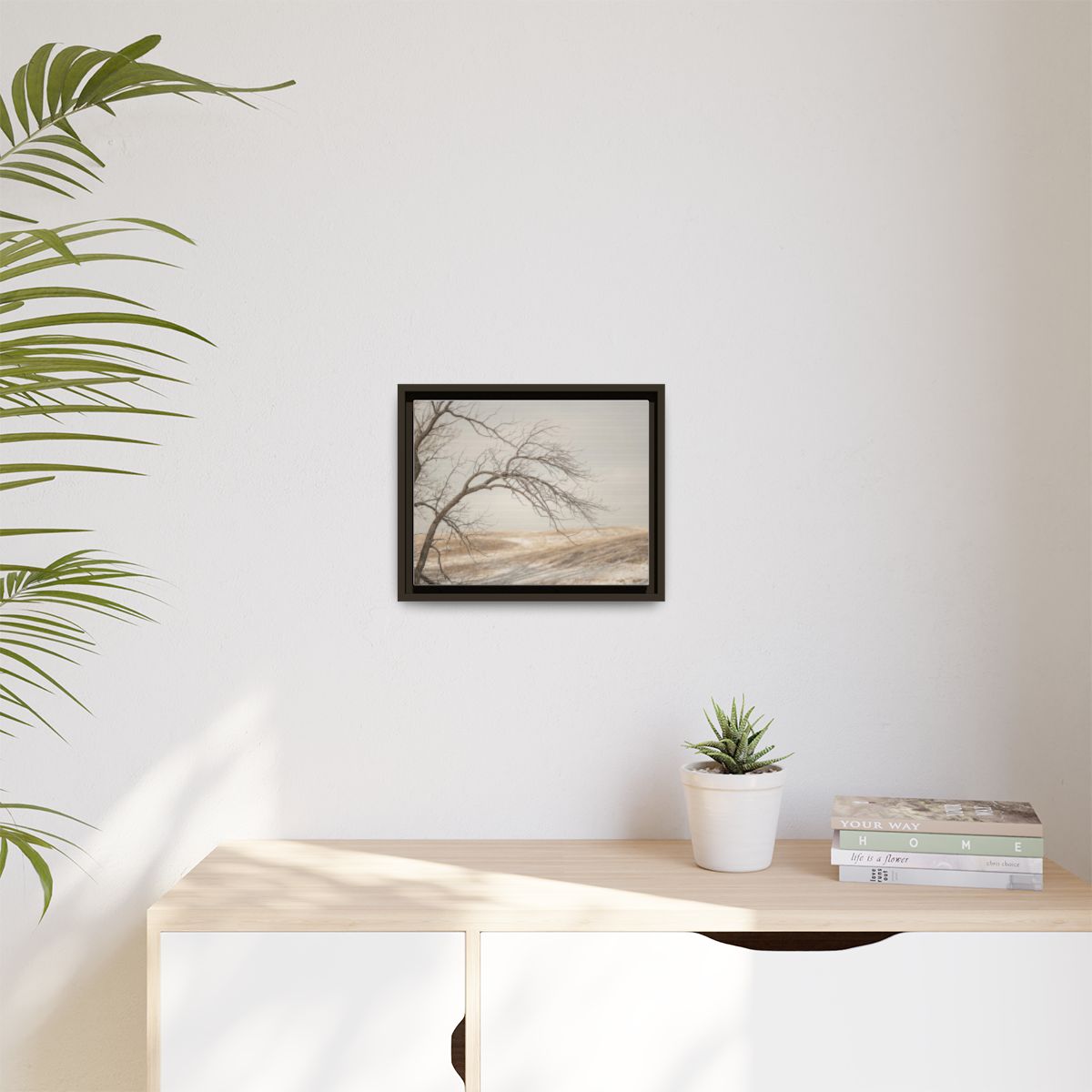 Matte Canvas, Framed - Winter Branch Solitude Landscape —......