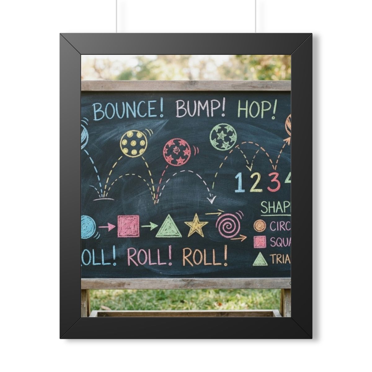 Framed Vertical Poster - Chalkboard Playground — Black... |...