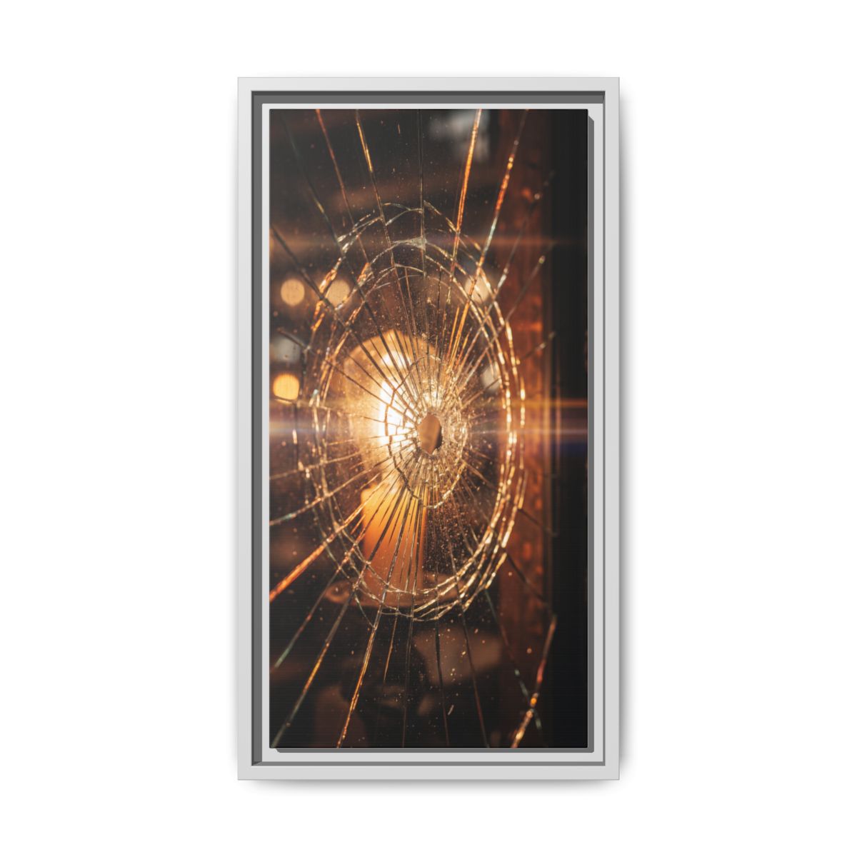 Framed Matte Canvas - Shattered Glass — White / 1.25"