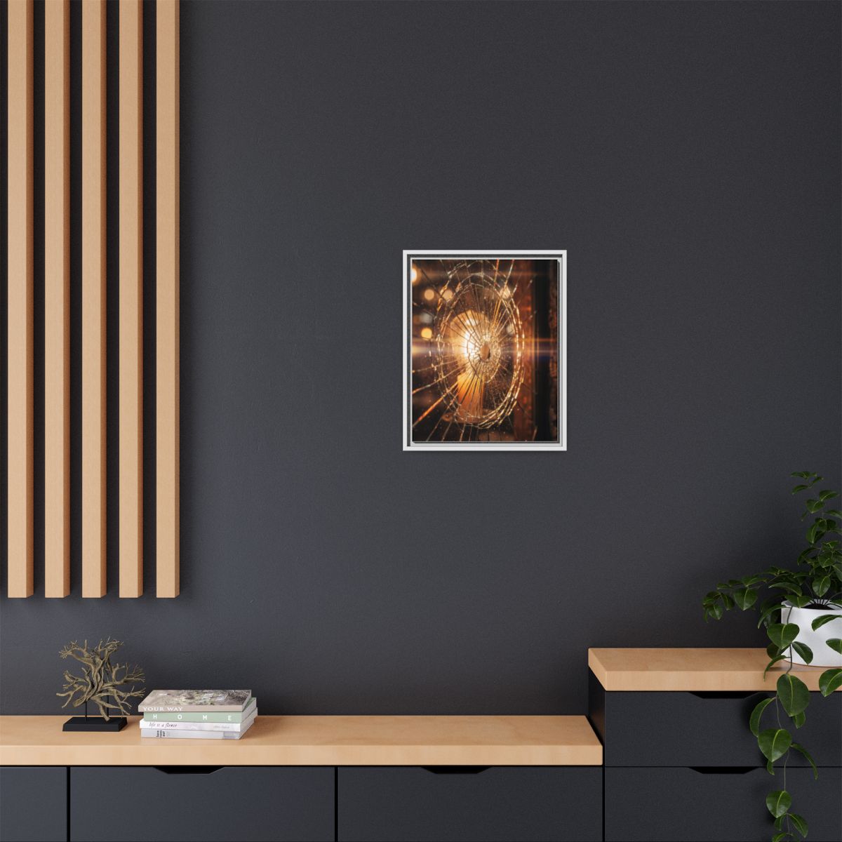 Framed Matte Canvas - Shattered Glass — White / 1.25"