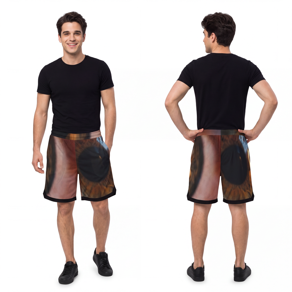 Men's Basketball Rib Shorts - Amber Iris Reflection Fine Art...