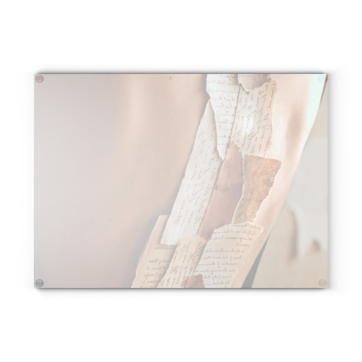 Glass Cutting Board - Dark Academia Letter Collage |...