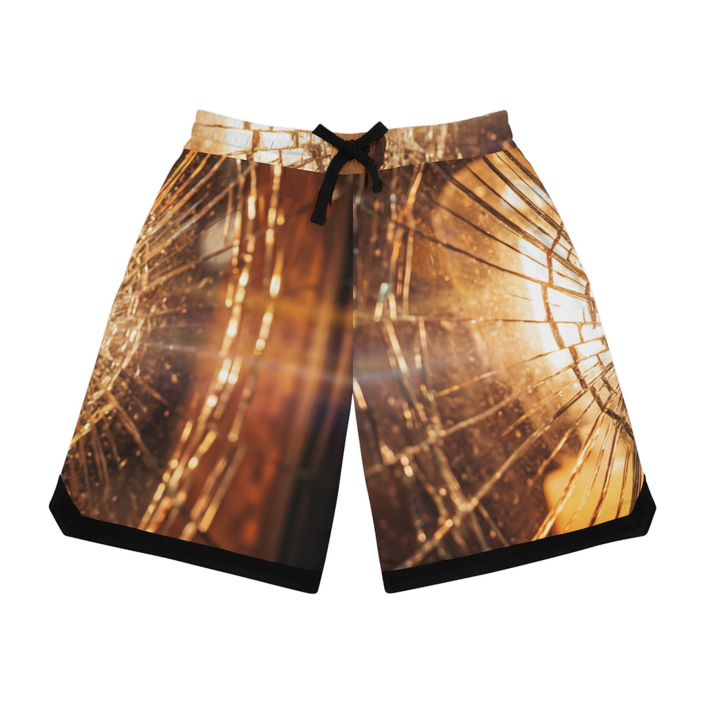 Basketball Rib Shorts - Shattered Light Golden Art Print |...