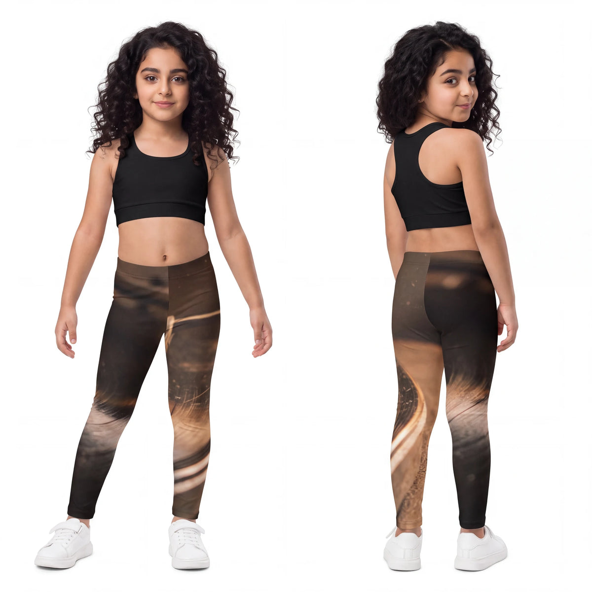 Kids Leggings with Vintage Turntable Art