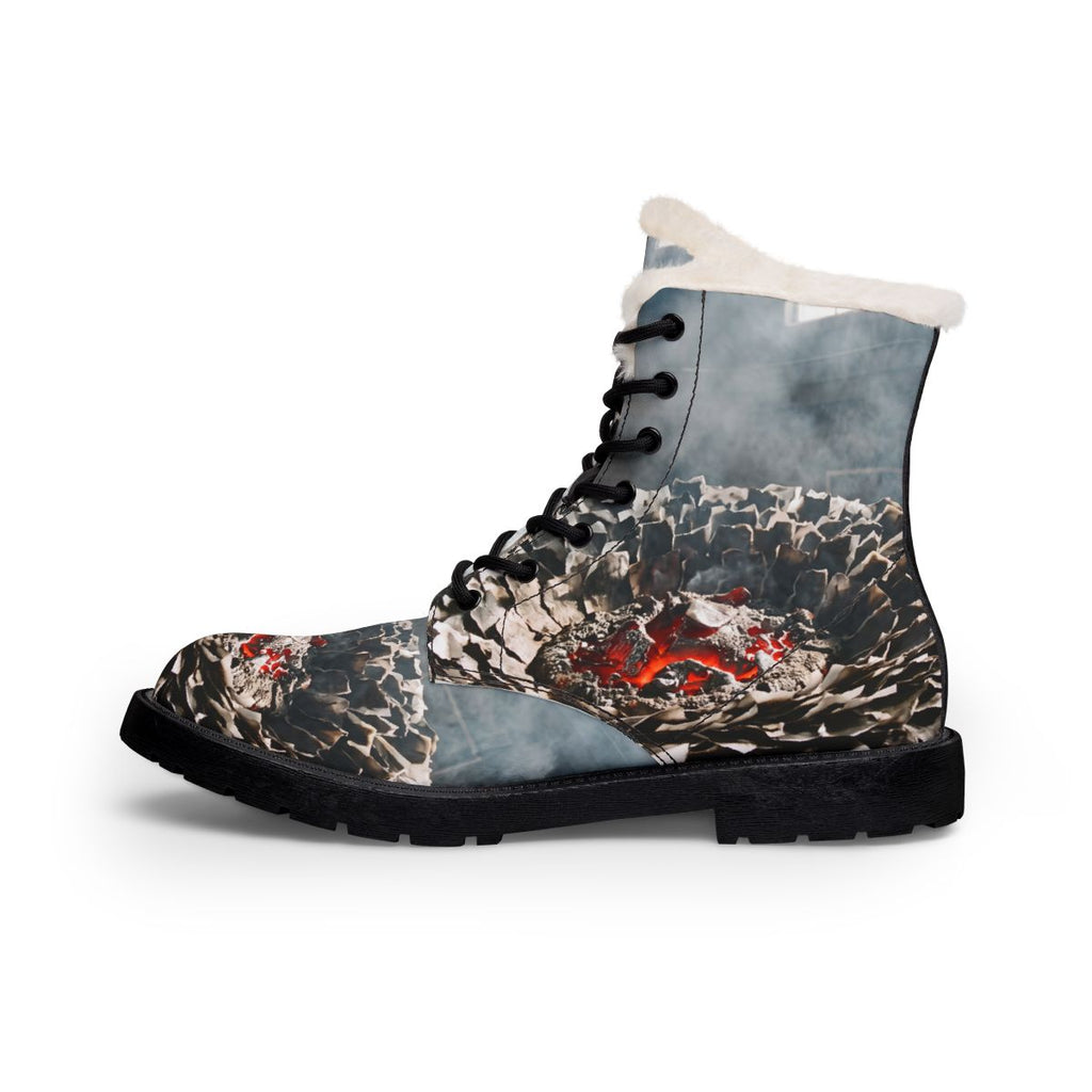 Men's Fur and Leather Boots Molten Metal Art