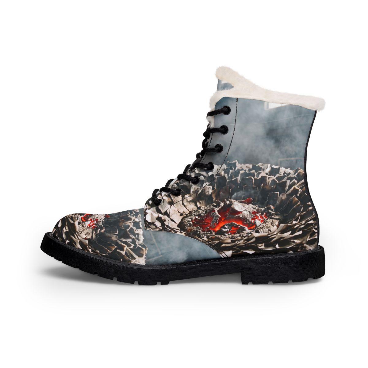 Men's Fur and Leather Boots Molten Metal Art
