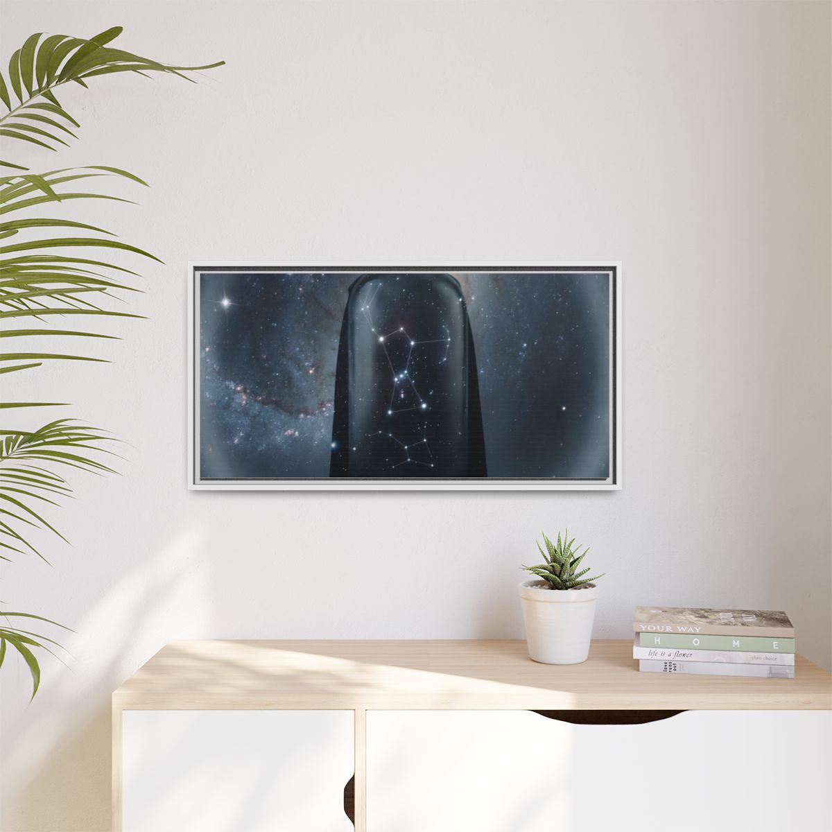 Matte Canvas, Framed - Cosmic Sentinel Orion Constellation...