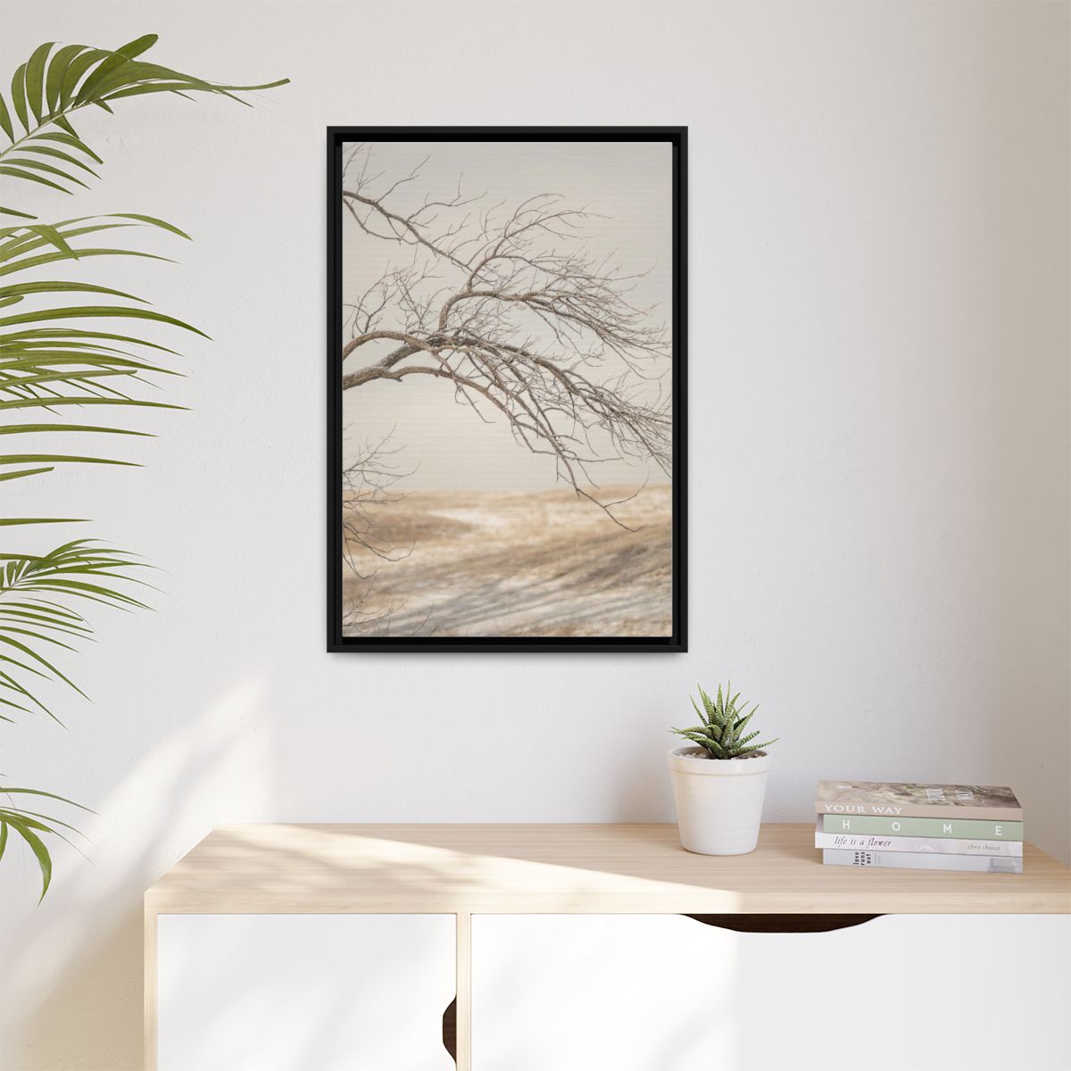 Matte Canvas, Framed - Winter Branch Solitude Landscape —......