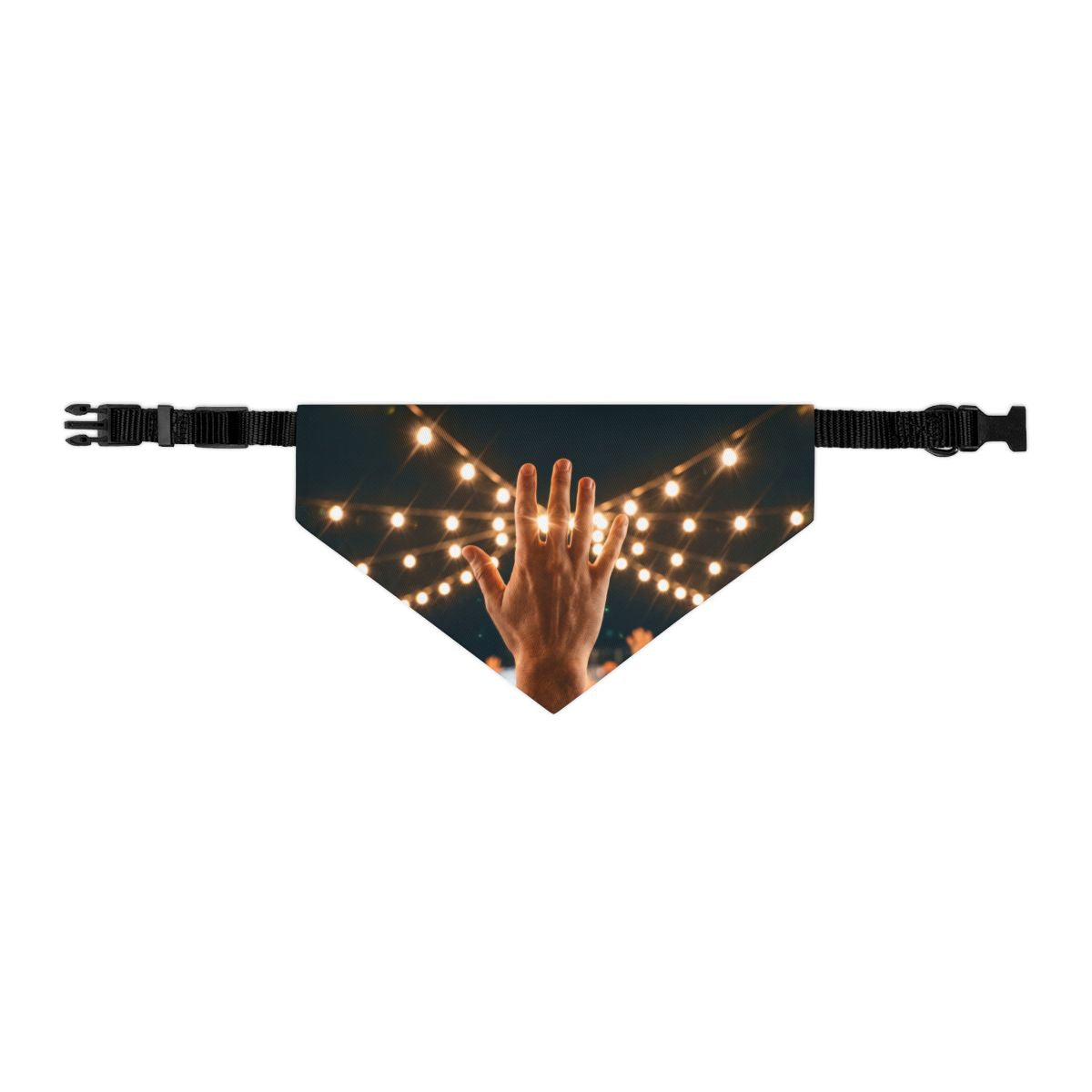 Pet Bandana Collar - Golden Festival Lights Hand Celebration...