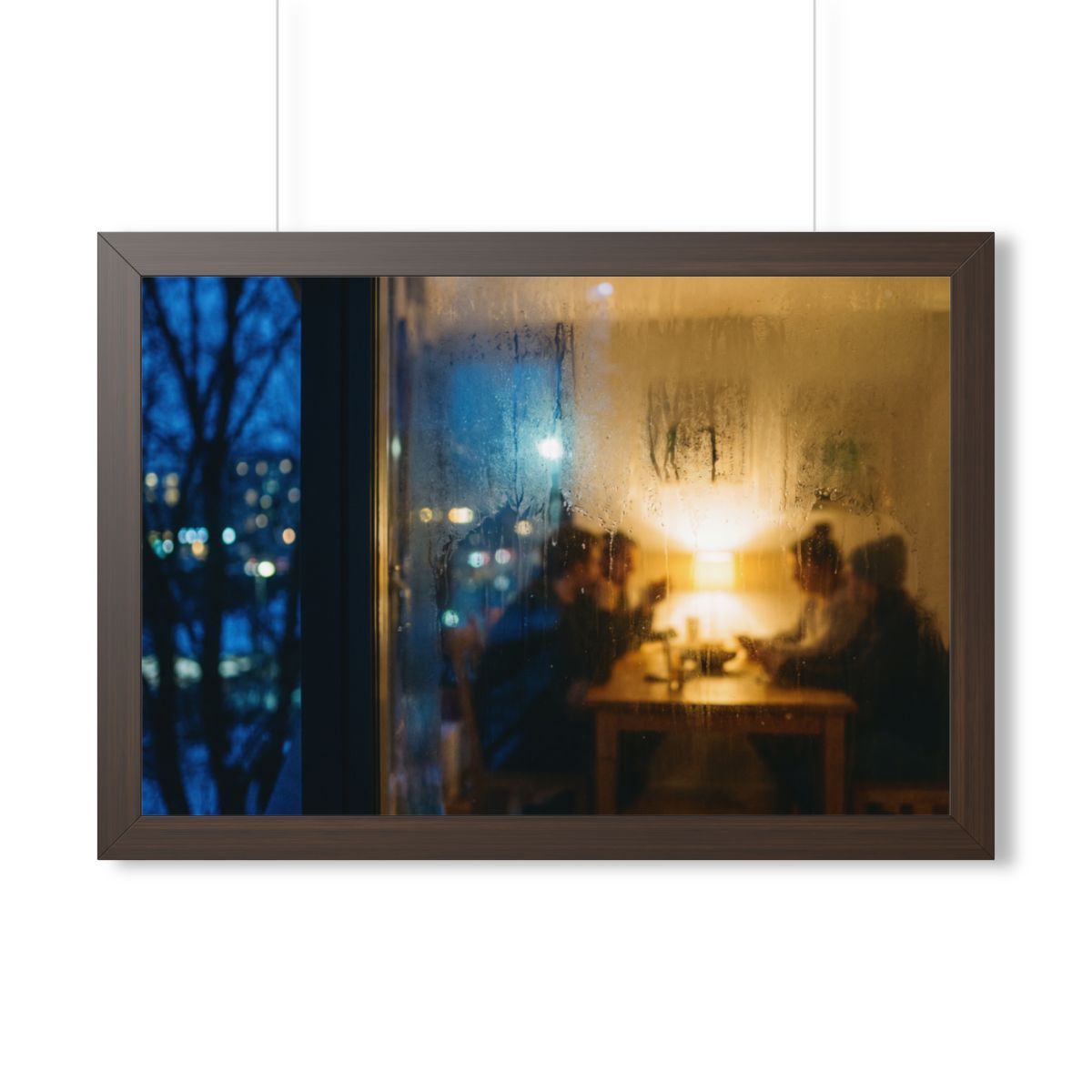 Framed Horizontal Poster - Twilight Gathering — Walnut... |...