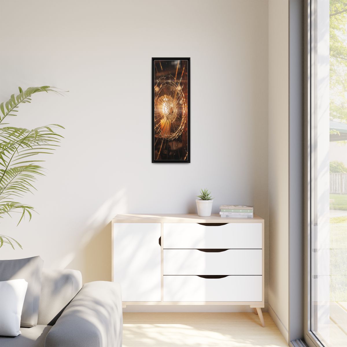 Matte Canvas, Framed - Golden Fractured Art — Black / 1.25"...