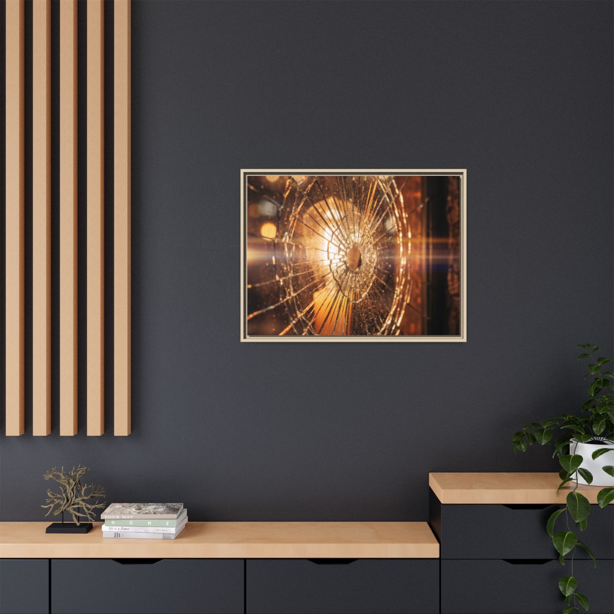 Framed Matte Canvas - Shattered Glass — Natural / 1.25"