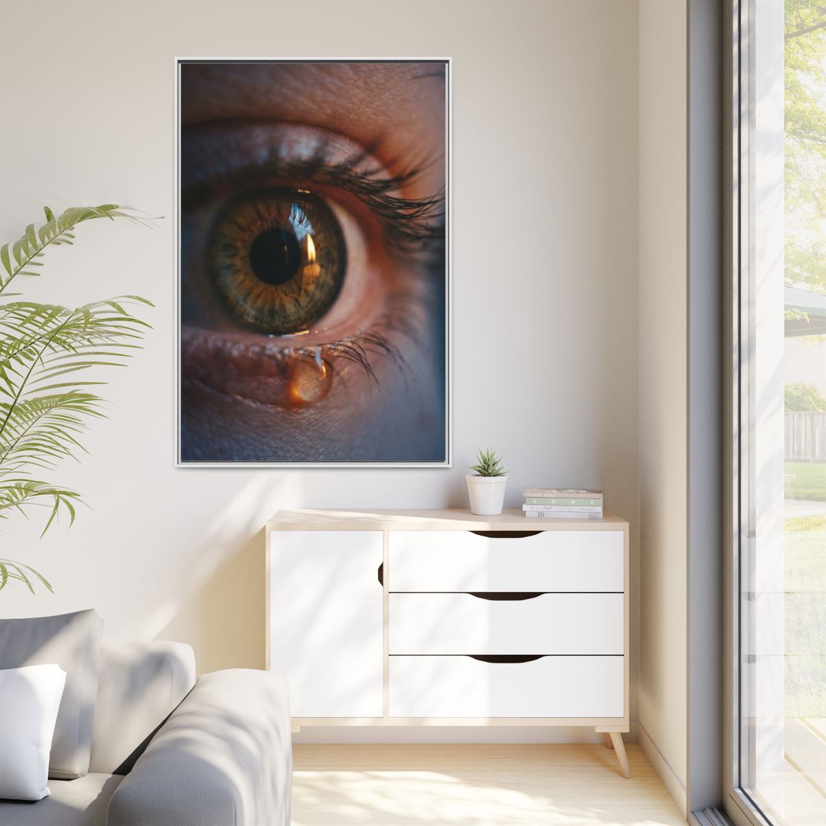 Matte Canvas, Framed - Amber Iris Reflection Fine Art Print...