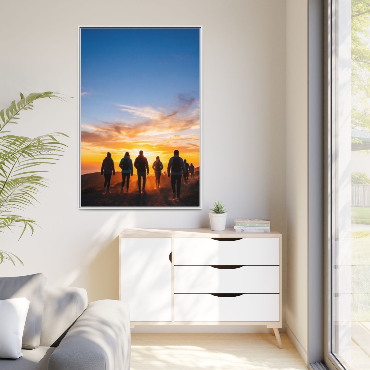 Framed Matte Canvas - Sunset Trail — White / 1.25" (8×10......
