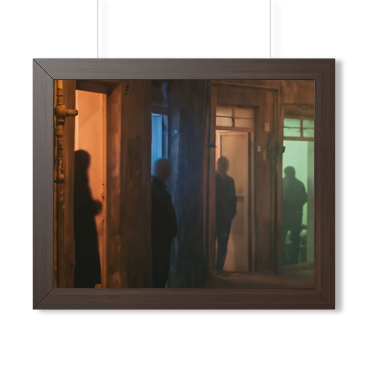 Framed Horizontal Poster - Shadowed Alleyway Mystery Art......