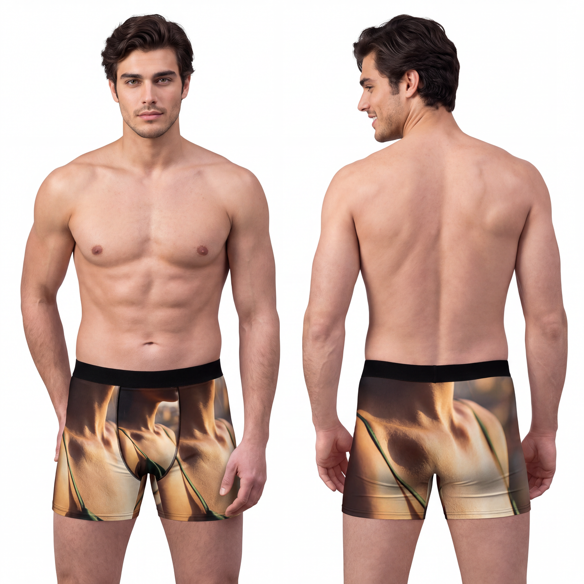 Men's Boxer Briefs - Golden Hour - Sunkissed Emerald Glow |...