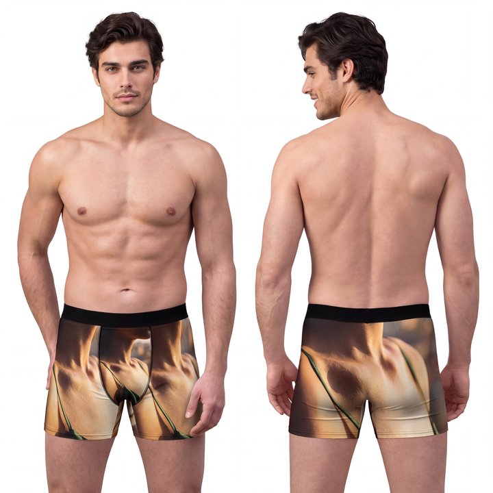 Men's Boxer Briefs - Golden Hour - Sunkissed Emerald Glow