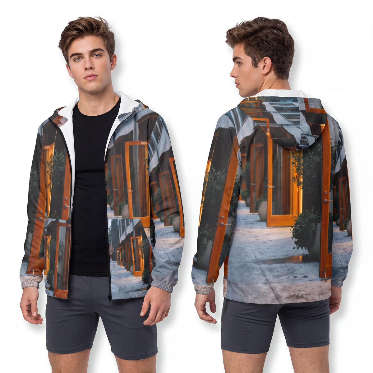 Men's Windbreaker Jacket - Twilight Walkway | Echovira...