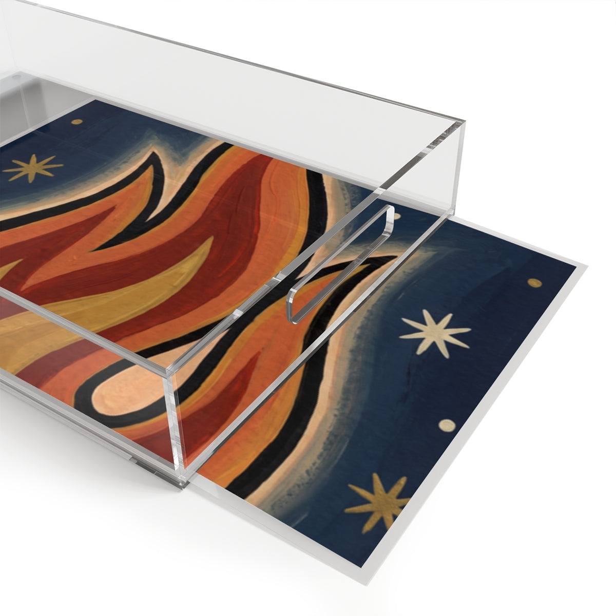 Acrylic Serving Tray - Celestial Hearth Folk Flame |...