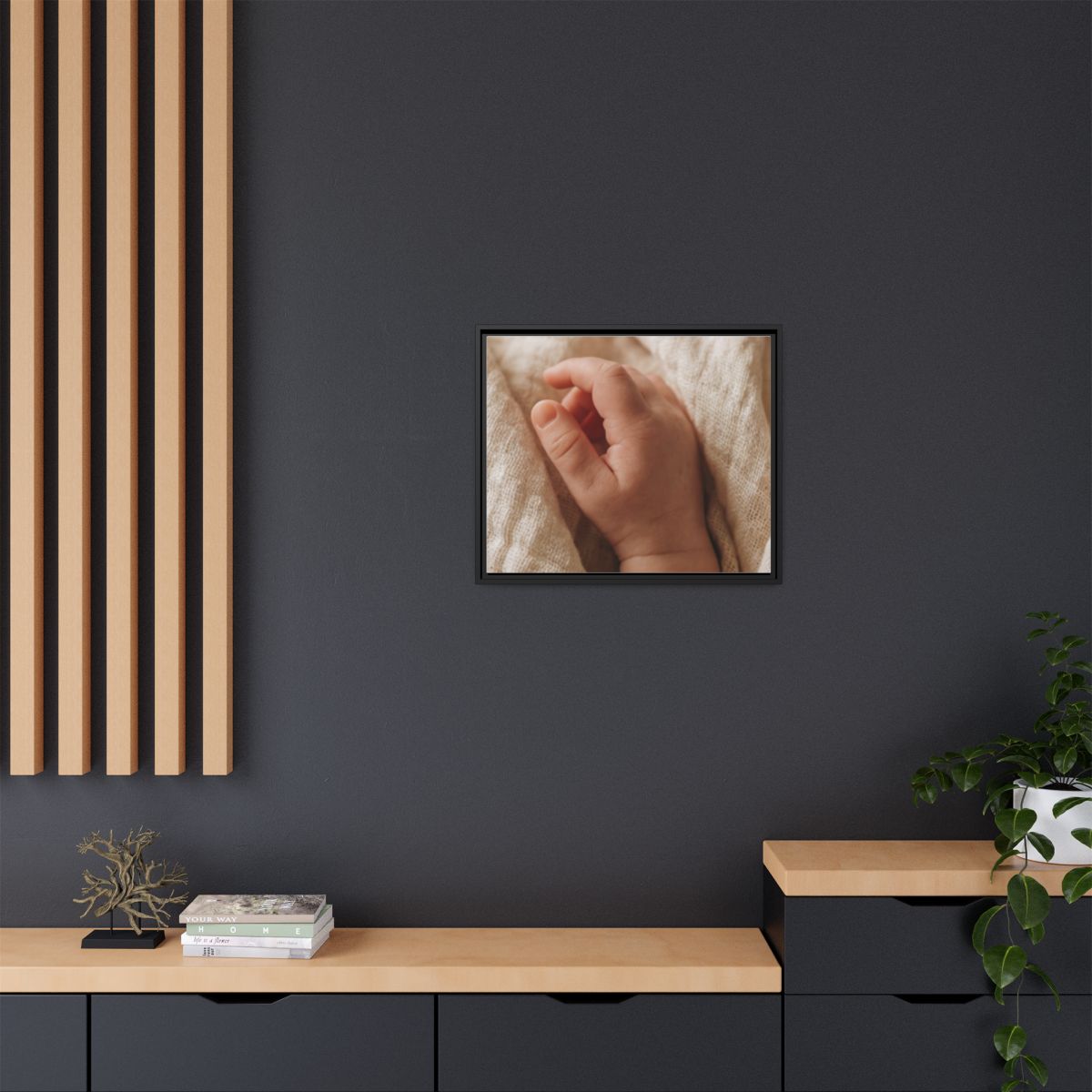 Framed Matte Canvas - Tender Newborn Hand (10×8, 12×9... |...