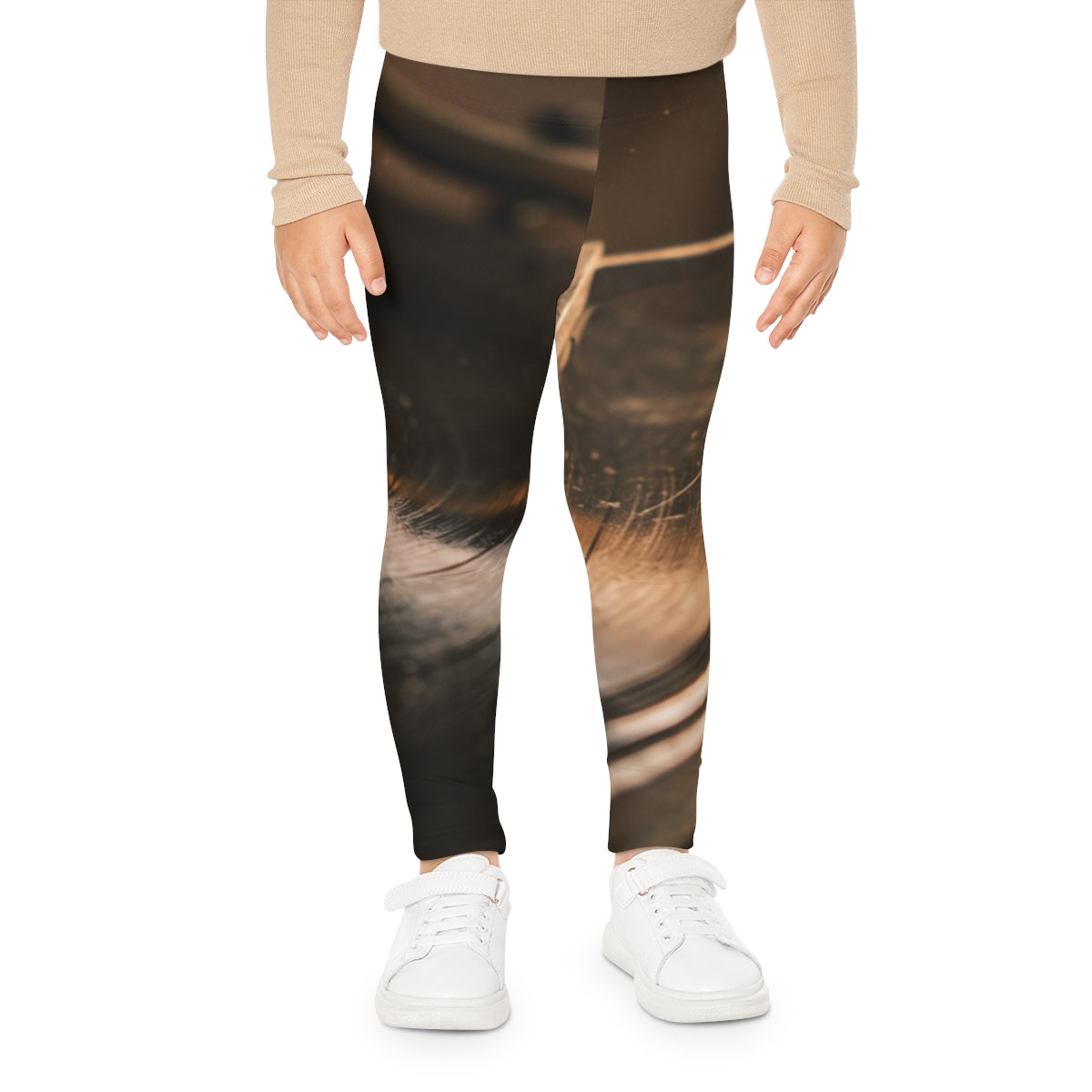 Kids Leggings with Vintage Turntable Art