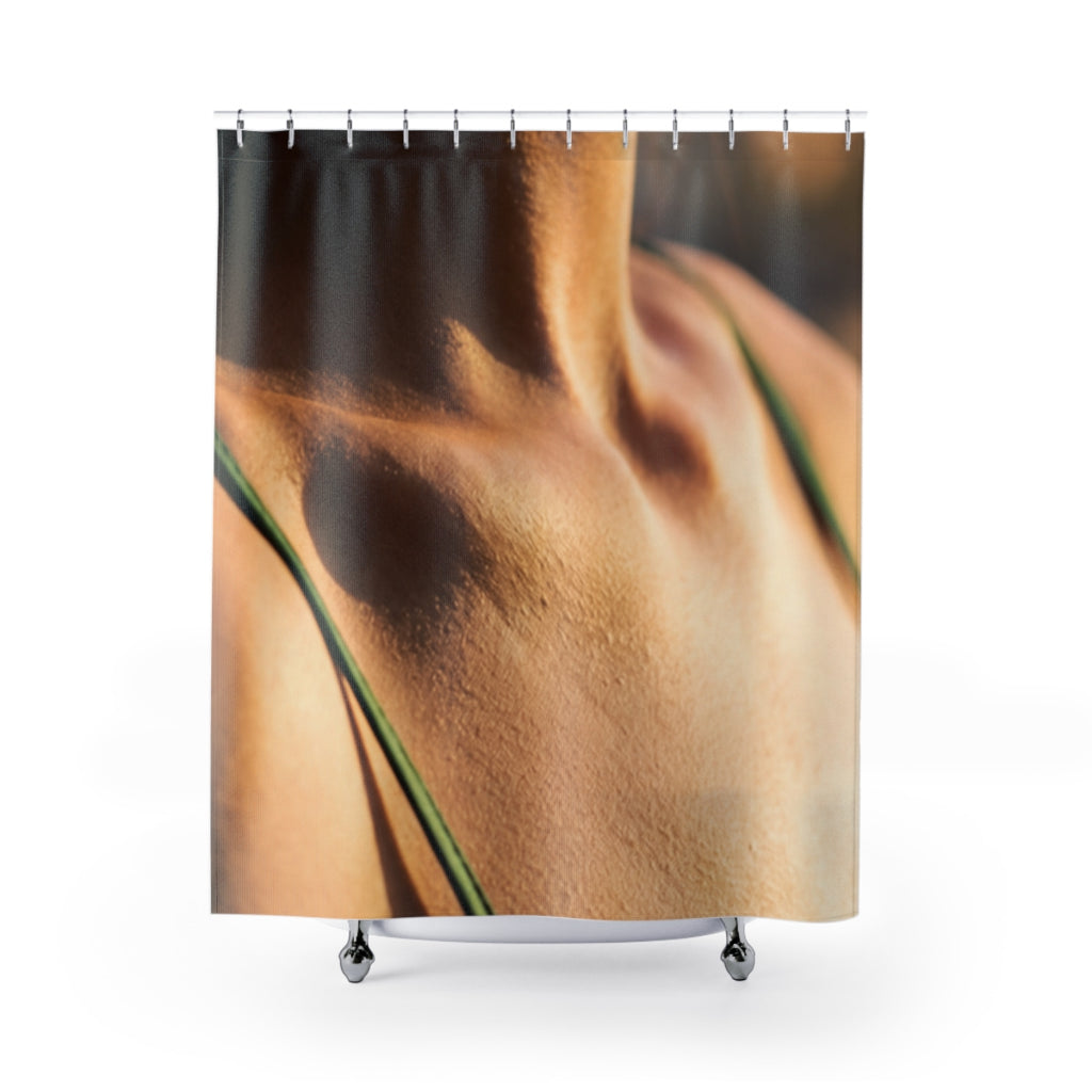 Golden Hour Shower Curtain - Emerald Oasis | Echovira...