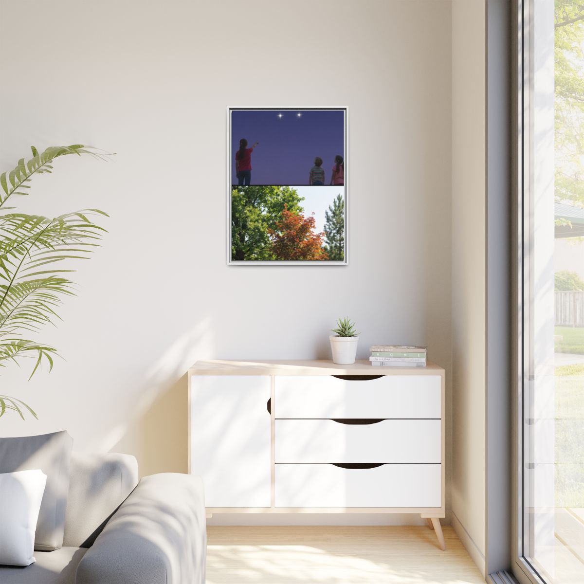 Matte Canvas, Framed - Stardust & Forest Discovery — White /...