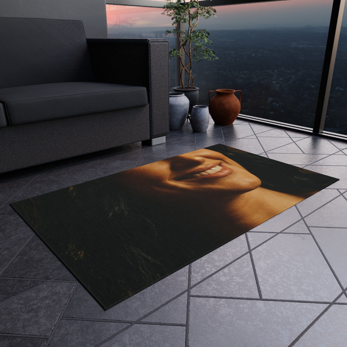 Outdoor Rug - Sunset Terrace Glow | Echovira Gallery