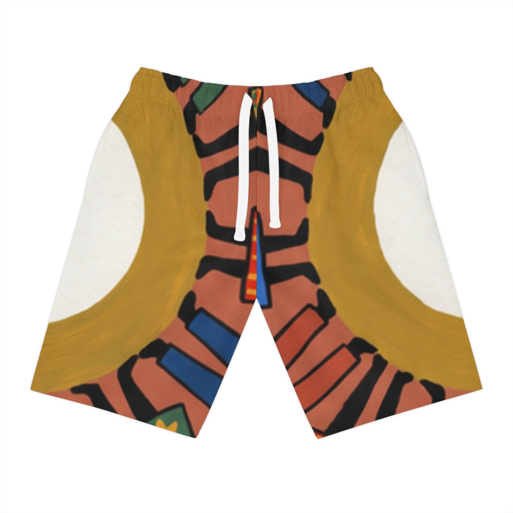 Men's Athletic Long Shorts - Unity Mandala Folk Art |...