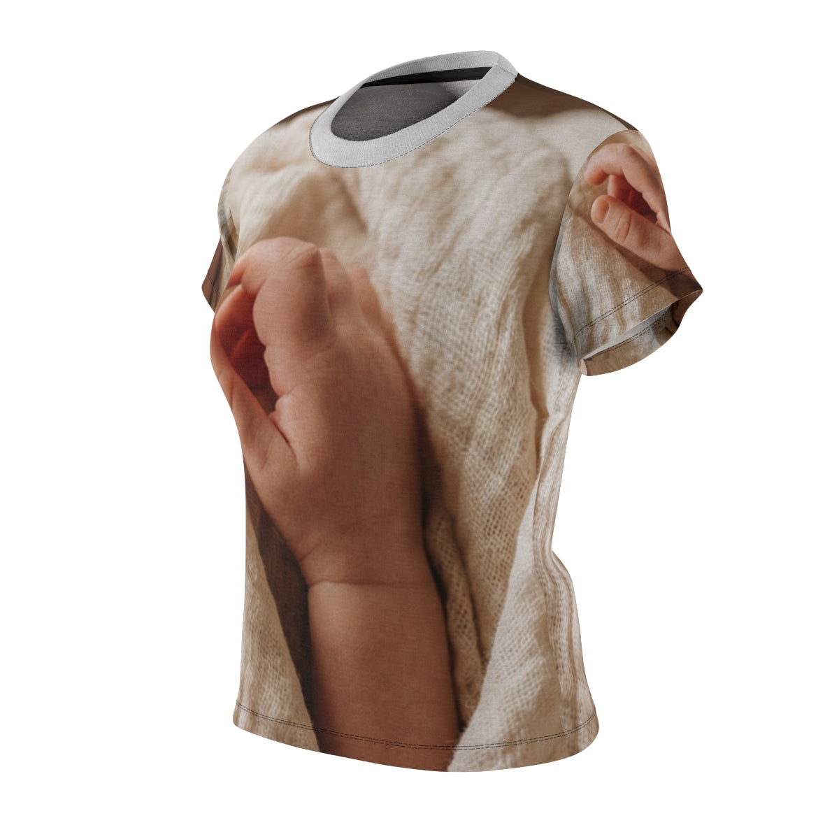 Women's Cut & Sew Tee - Tender Newborn Hand in Soft Muslin...