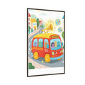 Matte Canvas - Framed Bus Town Canvas Art — Espresso / 1.25"...