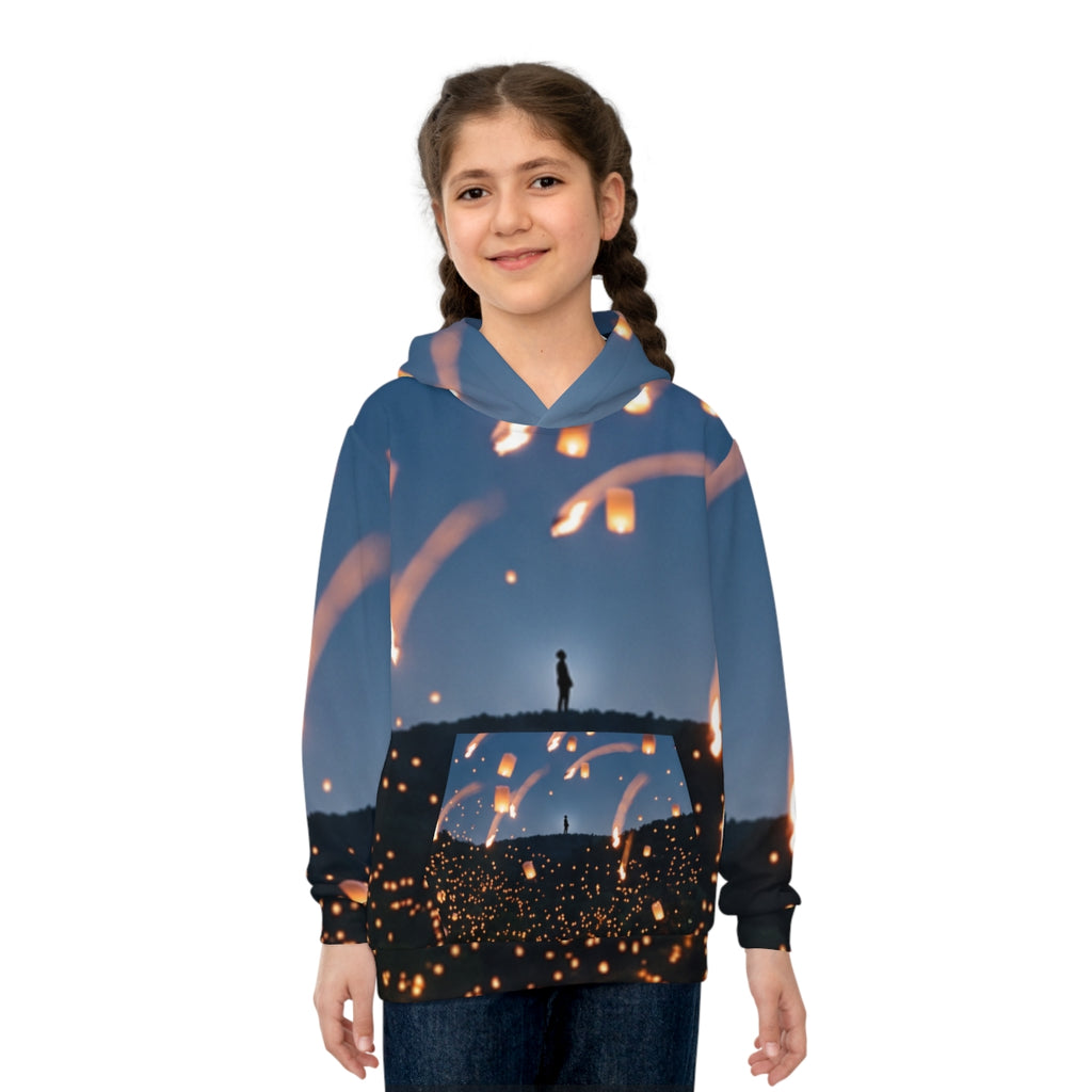 Kids Lantern Sky Twilight Landscape Hoodie