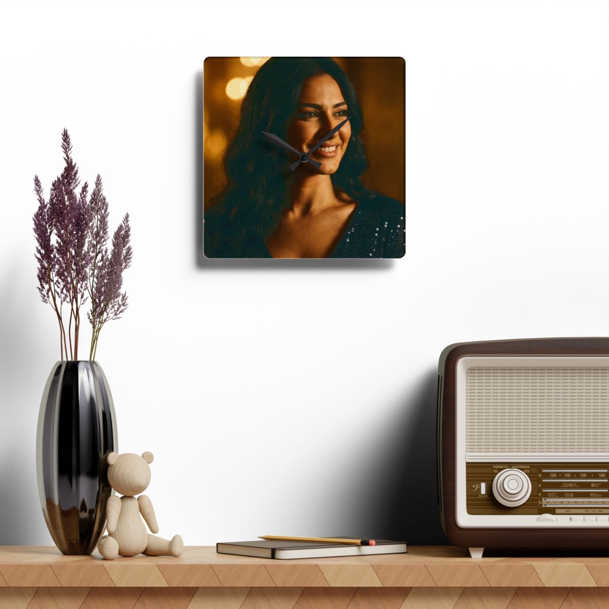 Acrylic Wall Clock - Midnight Radiance
