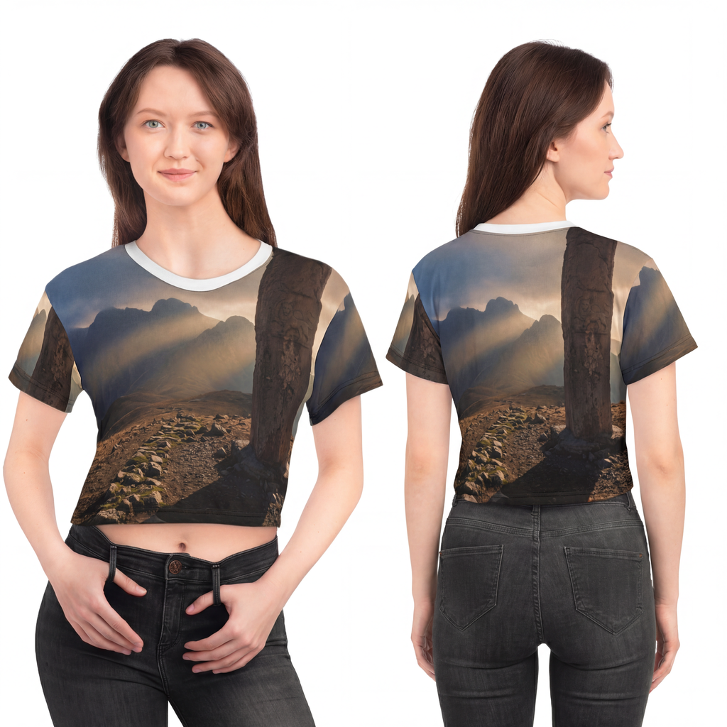 Crop Tee - Mystic Mountain Peak