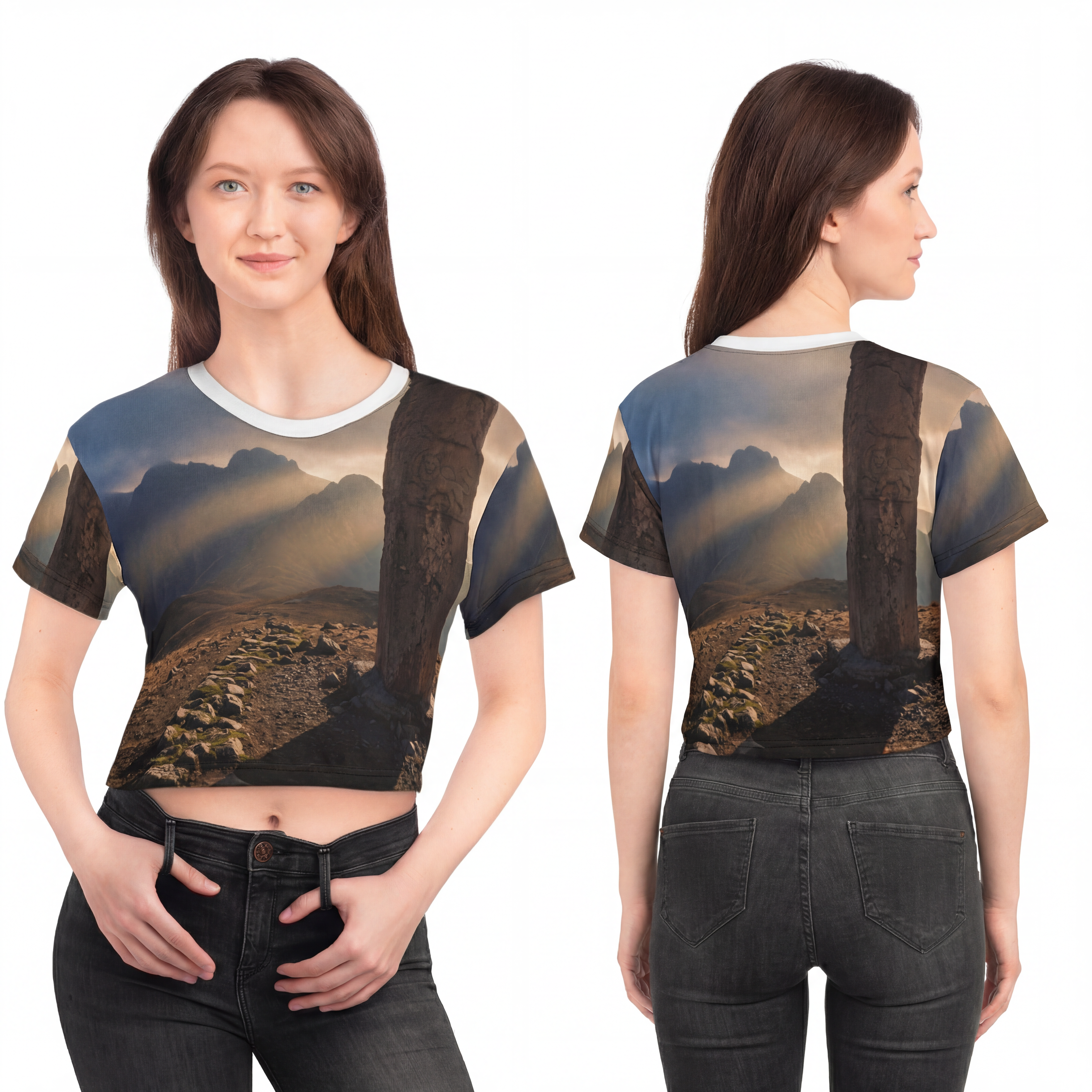 Crop Tee - Mystic Mountain Peak