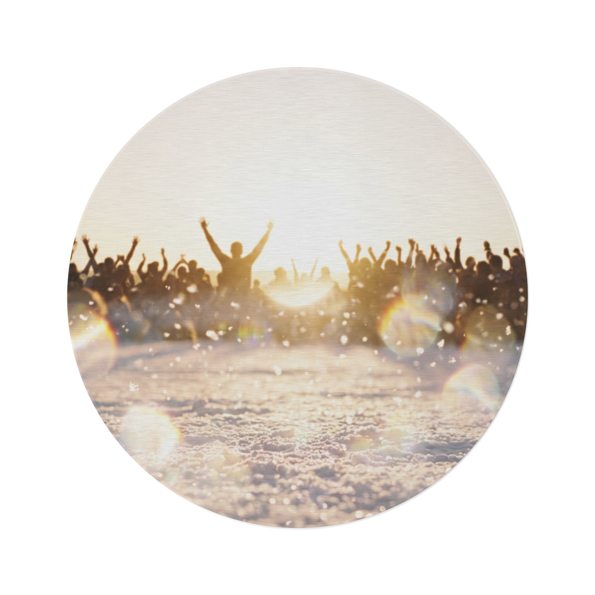 Golden Hour Crowd Round Rug