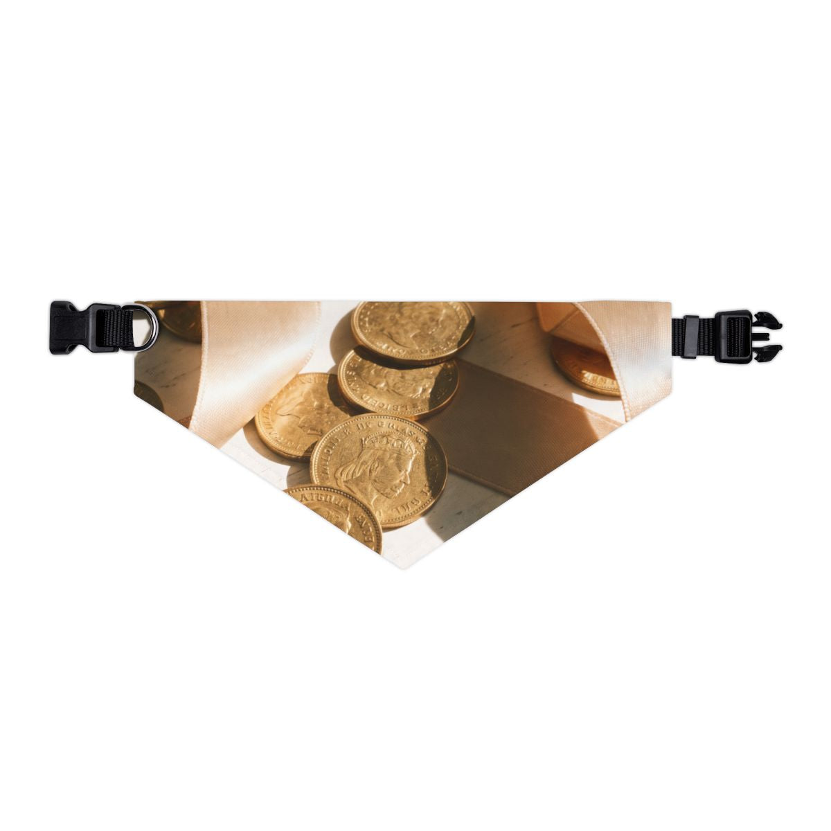 Pet Bandana Collar - Sovereign Gold Coins & Satin Ribbon Art...