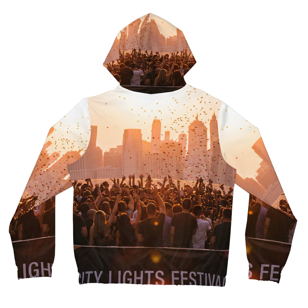 Women's Full-Zip Hoodie - City Lights | Echovira Gallery