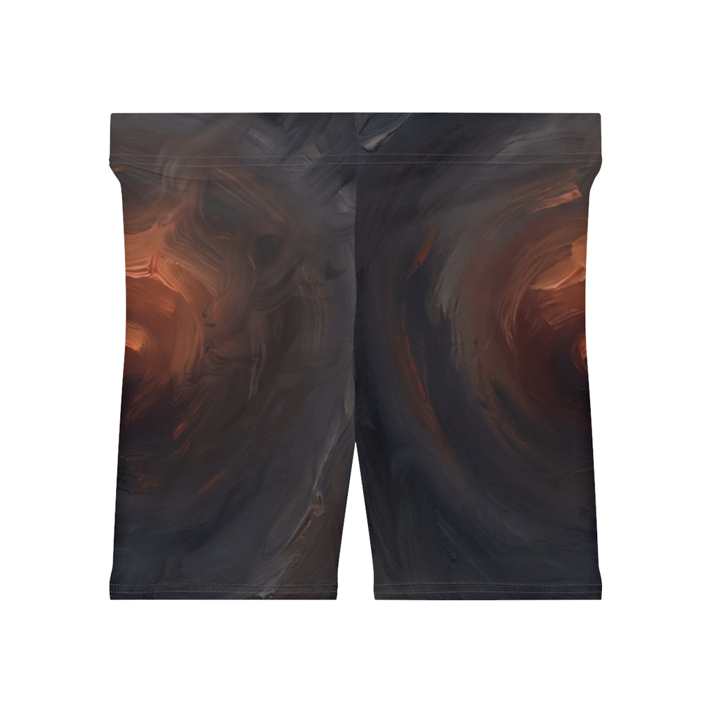 Women's Biker Shorts - Abyssal Ember | Echovira Gallery