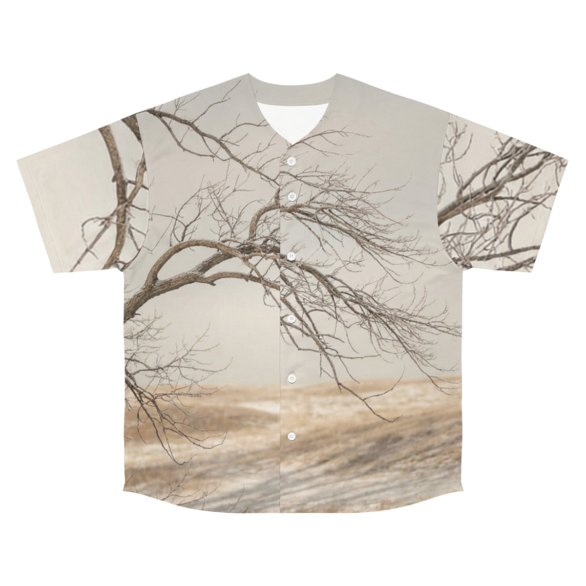 Men's Baseball Jersey - Winter Branch Solitude Landscape |...
